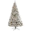 10ft. Pre-Lit Flocked White River Mountain Pine Artificial Christmas Tree, Clear LED Lights