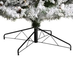 10ft. Pre-Lit Flocked White River Mountain Pine Artificial Christmas Tree, Clear LED Lights -Northlight Sale Store D478933S 6