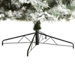 10ft. Pre-Lit Flocked Vermont Mixed Pine Artificial Christmas Tree, Clear LED Lights -Northlight Sale Store D478936S 6