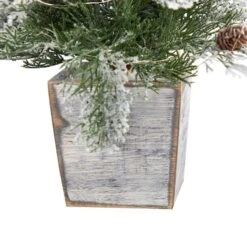 2ft. Pre-Lit Frosted Artificial Christmas Tree In Decorative Planter, Clear Lights -Northlight Sale Store D478947S 6