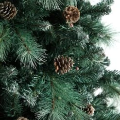 9ft. Pre-Lit Frosted British Columbia Mountain Pine Artificial Christmas Tree, Clear Lights -Northlight Sale Store D478951S 5