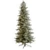 8.5ft. Pre-Lit Slim Flocked Nova Scotia Spruce Artificial Christmas Tree, Warm White LED Lights