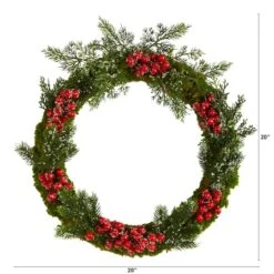 20" Iced Pine & Berries Christmas Wreath -Northlight Sale Store D478972S 2