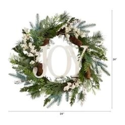 24" Christmas Joy Holiday Wreath -Northlight Sale Store D478978S 2