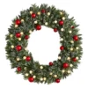 4ft. Oversized Pre-Lit Frosted Holiday Christmas Wreath With Ornaments