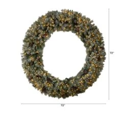 6ft. Clear LED Lights Flocked Christmas Artificial Wreath With Pinecones 10 6ft. Clear LED Lights Flocked Christmas Artificial Wreath With Pinecones -Northlight Sale Store D478992S 2