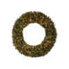 5ft. Clear LED Lights Flocked Artificial Christmas Wreath With Pinecones & Berries