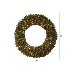 5ft. Clear LED Lights Flocked Artificial Christmas Wreath With Pinecones & Berries -Northlight Sale Store D478997S 2