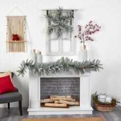 30" Pre-Lit Flocked Snowflake Artificial Dunhill Fir Wreath With Pinecones -Northlight Sale Store D478999S 7