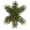 30" Pre-Lit Snowflake Artificial Dunhill Fir Wreath With Pinecones