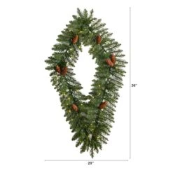3ft. White LED Lights Holiday Geometric Christmas Diamond Wreath With Pinecones 10 3ft. White LED Lights Holiday Geometric Christmas Diamond Wreath With Pinecones -Northlight Sale Store D479002S 2
