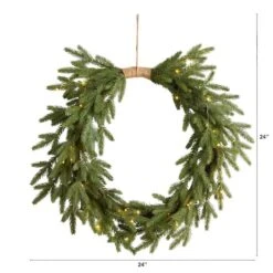 24" Pre-Lit Holiday Christmas Cascading Pine Wreath -Northlight Sale Store D479012S 2