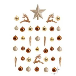 40ct. Gold Shatterproof Lux Christmas Ornament Set -Northlight Sale Store D479035S 2