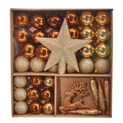 40ct. Gold Shatterproof Lux Christmas Ornament Set -Northlight Sale Store D479035S 3