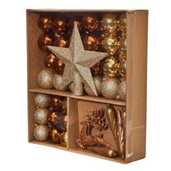40ct. Gold Shatterproof Lux Christmas Ornament Set -Northlight Sale Store D479035S 4