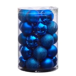 30ct. 2.5" Blue Shatterproof Christmas Ornaments -Northlight Sale Store D479036S 3