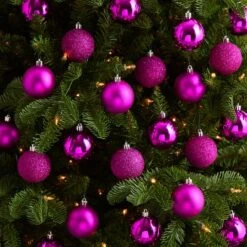 30ct. 2.5" Pink Shatterproof Christmas Ornaments -Northlight Sale Store D479038S 4