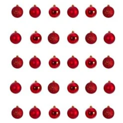 30ct. 2.5" Red Shatterproof Christmas Ornaments