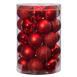 30ct. 2.5" Red Shatterproof Christmas Ornaments -Northlight Sale Store D479040S 3