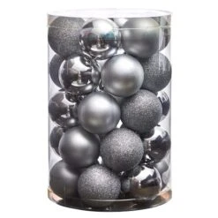 30ct. 2.5" Silver Shatterproof Christmas Ornaments -Northlight Sale Store D479041S 3