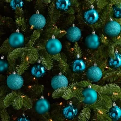 30ct. 2.5" Teal Shatterproof Christmas Ornaments -Northlight Sale Store D479043S 4