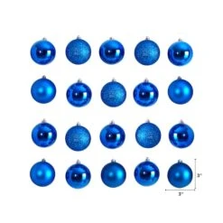 20ct. 3" Blue Shatterproof Christmas Ornaments -Northlight Sale Store D479044S 2