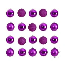 20ct. 3" Pink Shatterproof Christmas Ornaments -Northlight Sale Store D479045S 2