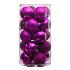 20ct. 3" Pink Shatterproof Christmas Ornaments -Northlight Sale Store D479045S 3