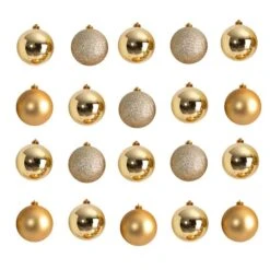 20ct. 3" Gold Shatterproof Christmas Ornaments