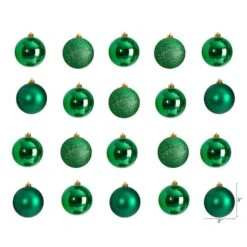 20ct. 3" Green Shatterproof Christmas Ornaments -Northlight Sale Store D479047S 2