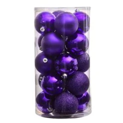 20ct. 3" Purple Shatterproof Christmas Ornaments -Northlight Sale Store D479048S 3