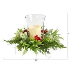 8" Cedar & Berries Artificial Christmas Candelabrum -Northlight Sale Store D479054S 2