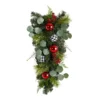 26" Christmas Greenery Ornament Teardrop Swag