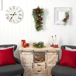 26" Christmas Greenery Ornament Teardrop Swag -Northlight Sale Store D479058S 4