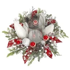 15" Christmas Lighted Forest Candle Holder Arrangement -Northlight Sale Store D479061S 3