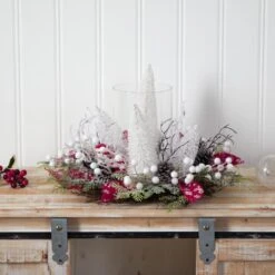 15" Christmas Lighted Forest Candle Holder Arrangement -Northlight Sale Store D479061S 4