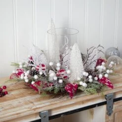 15" Christmas Lighted Forest Candle Holder Arrangement -Northlight Sale Store D479061S 5