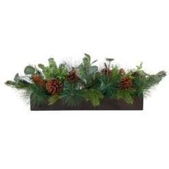 30" Evergreen Pine & Pine Cone Artificial Christmas Centerpiece