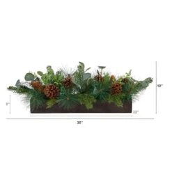 30" Evergreen Pine & Pine Cone Artificial Christmas Centerpiece -Northlight Sale Store D479062S 2
