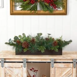 30" Evergreen Pine & Pine Cone Artificial Christmas Centerpiece -Northlight Sale Store D479062S 4