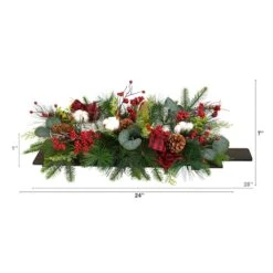 24" Berries, Pinecones & Eucalyptus Arrangement -Northlight Sale Store D479066S 2