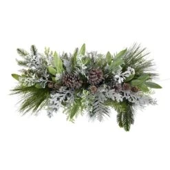26" Flocked Winter Christmas Arrangement On Board -Northlight Sale Store D479067S 3