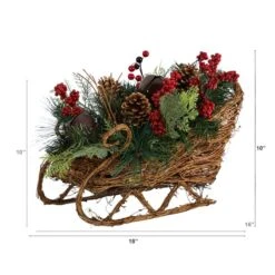 18" Sleigh Pinecones & Berries Artificial Christmas Arrangement 10 18" Sleigh Pinecones & Berries Artificial Christmas Arrangement -Northlight Sale Store D479082S 2