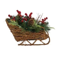 18" Sleigh Pinecones & Berries Artificial Christmas Arrangement 9 18" Sleigh Pinecones & Berries Artificial Christmas Arrangement -Northlight Sale Store D479082S 3