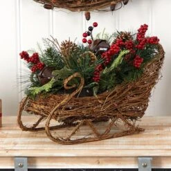 18" Sleigh Pinecones & Berries Artificial Christmas Arrangement 8 18" Sleigh Pinecones & Berries Artificial Christmas Arrangement -Northlight Sale Store D479082S 4
