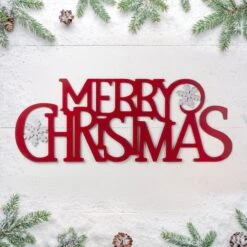 Glitzhome® 24" Red Merry Christmas Metal Wall Décor -Northlight Sale Store D479420S 4