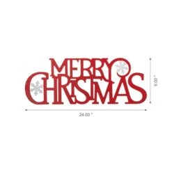 Glitzhome® 24" Red Merry Christmas Metal Wall Décor -Northlight Sale Store D479420S 5