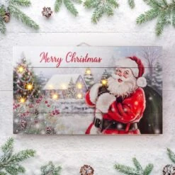 Glitzhome® 24" LED Wooden Santa Wall Décor -Northlight Sale Store D479422S 3