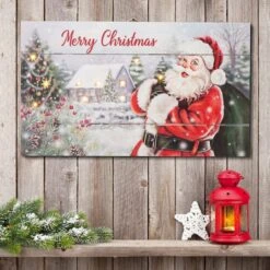 Glitzhome® 24" LED Wooden Santa Wall Décor -Northlight Sale Store D479422S 4