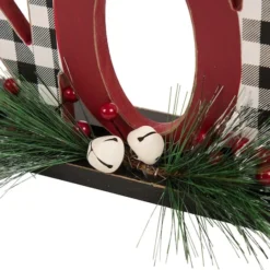 Glitzhome® Christmas Plaid Joy & Noel Table Décor Set -Northlight Sale Store D479426S 3